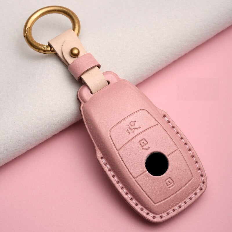 1Pcs Genuine Leather Car Remote Key Cover Case For Mercedes benz W177 W205 W213 W222 2018 A C S GLS Class E class