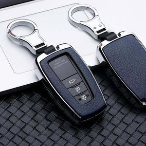 2 34 Button Galvanized Alloy Leather Car Key Case Cover Shell For Toyota CHR C-HR Prado Camry Avalon Prius Corolla RAV4 Keychain