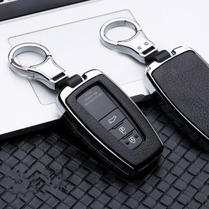 2020 Leather Alloy Car Key Cover Holder Case Covers For Toyota CHR C-HR Prado Camry Avalon Prius Corolla RAV4 2/3/4 Button