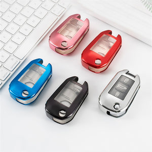 2020 New Soft TPU Filp Car Key Case Full Cover For Citroen C4 CACTUS C4L Peugeot 508 301 2008 3008 408 C5 C3 Key Protection