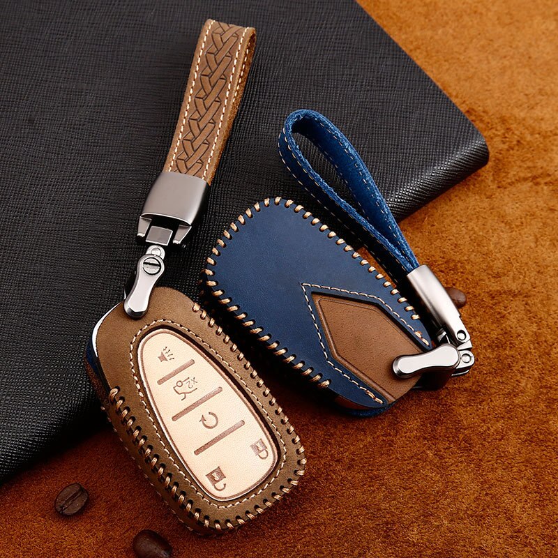 Car Genuine Leather Handmade Car Key Cover key Case For CHEVROLET MALIBU EQUINOX CRUZE CAMARO 2016 2017 2018