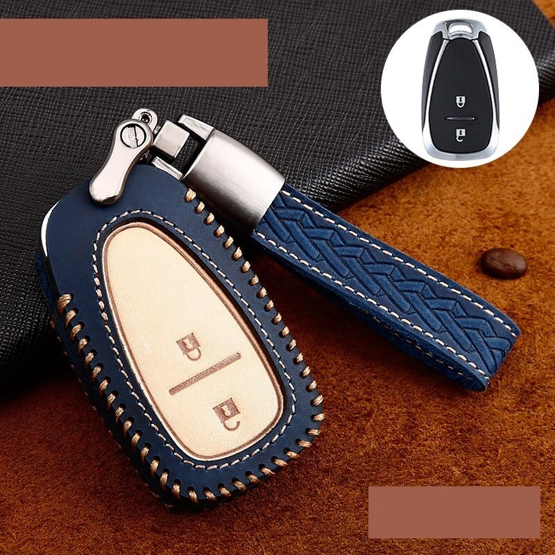 Car Genuine Leather Handmade Car Key Cover key Case For CHEVROLET MALIBU EQUINOX CRUZE CAMARO 2016 2017 2018