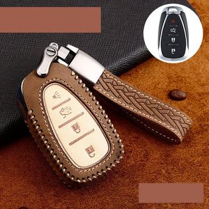 Car Genuine Leather Handmade Car Key Cover key Case For CHEVROLET MALIBU EQUINOX CRUZE CAMARO 2016 2017 2018