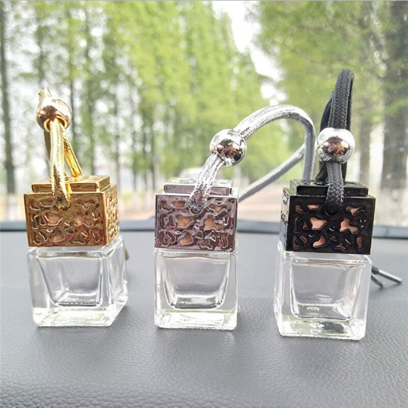 Car Hanging Air Freshener Diffuser Fragrance Clear Glass Empty Perfume Bottle Essential Oil Bottle Perfume Bottles(only Empty)