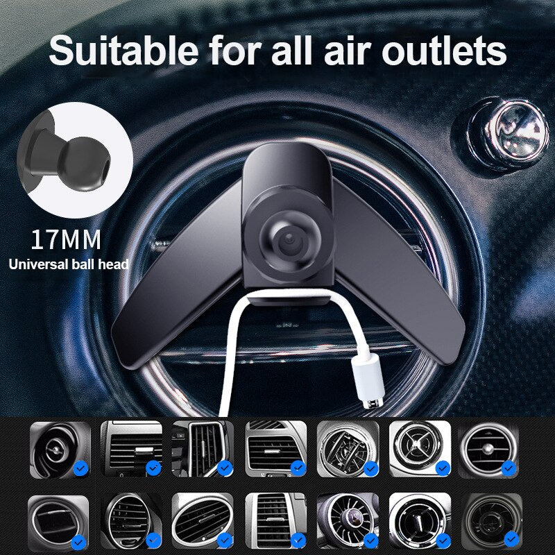 Car Holder Clip Air Vent Universal 17mm Ball Head 360 Gravity Windshied Stand Bracket Car Phone Holder Magnetic Support