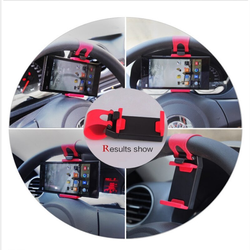 Car Phone Holder Mini Air  Steering Wheel Clip Mount Universal Handlebar Bracket In Car Mobile Accessories Holder