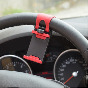 Car Phone Holder Mini Air  Steering Wheel Clip Mount Universal Handlebar Bracket In Car Mobile Accessories Holder