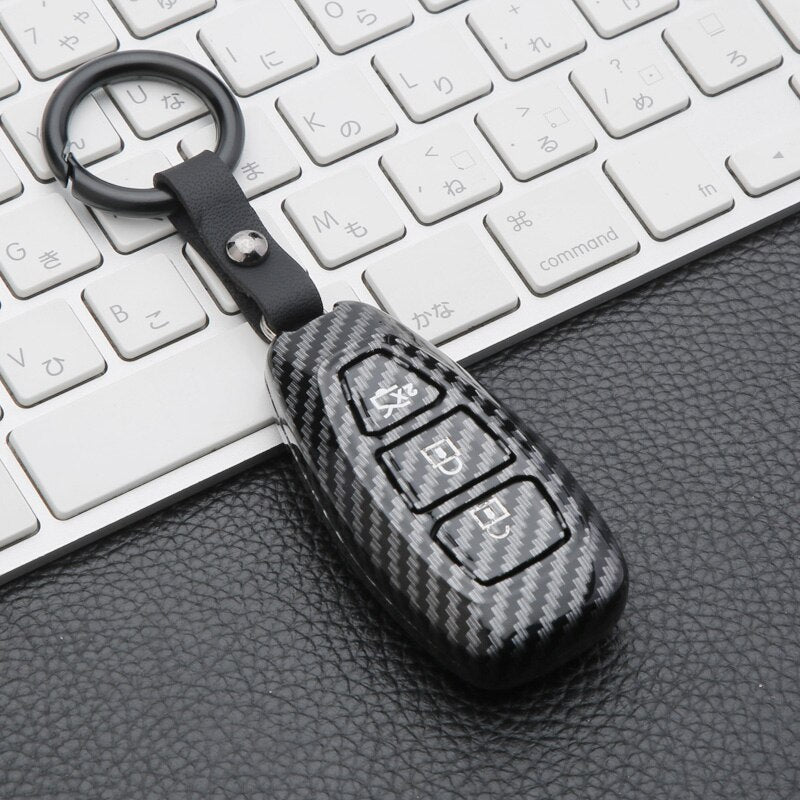 Carbon Fiber Remote Car Key Case Shell For Ford Fiesta Mondeo Ecosport Kuga Focus ST C-Max B-Max Focus 3 MK3 MK4 escape key bag