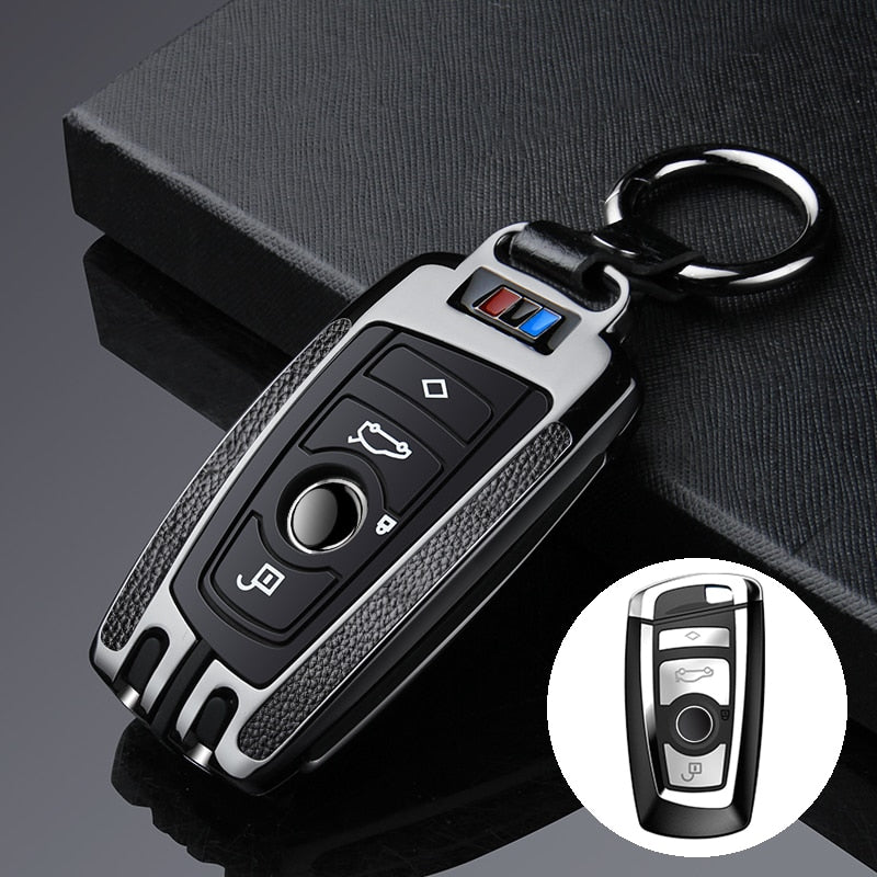 Genuine leather paste zinc alloy car key case cover for BMW E30 E34 E36 E39 E46 F10 F11 F31 G30 X1 F48 X3 X4 X5 M1 M2 M3 E90