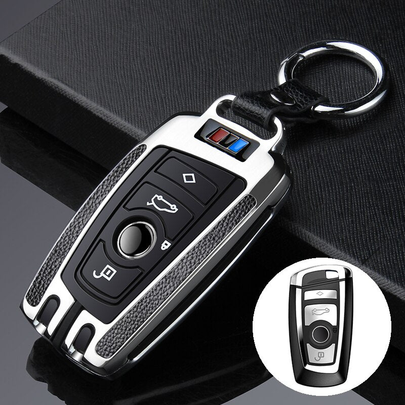 Genuine leather paste zinc alloy car key case cover for BMW E30 E34 E36 E39 E46 F10 F11 F31 G30 X1 F48 X3 X4 X5 M1 M2 M3 E90