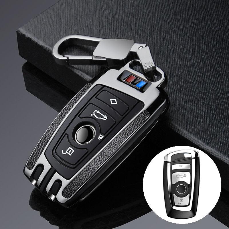 Genuine leather paste zinc alloy car key case cover for BMW E30 E34 E36 E39 E46 F10 F11 F31 G30 X1 F48 X3 X4 X5 M1 M2 M3 E90