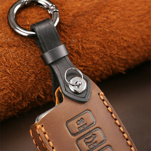 Leather 4 Button Car Key Case Cover for 2019 Toyota Highlander Avalon Camry RAV4  Key Chains  Car Accessories for Girls