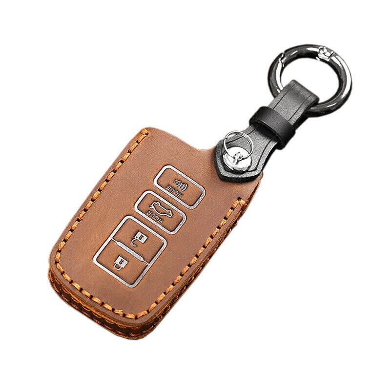 Leather 4 Button Car Key Case Cover for 2019 Toyota Highlander Avalon Camry RAV4  Key Chains  Car Accessories for Girls