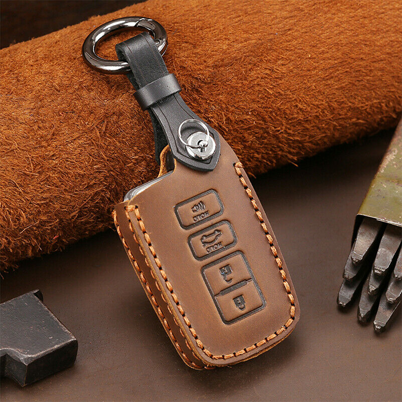 Leather 4 Button Car Key Case Cover for 2019 Toyota Highlander Avalon Camry RAV4  Key Chains  Car Accessories for Girls