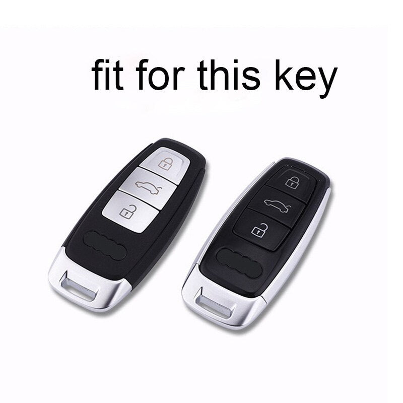 Leather Car Key Cover Case for Audi A6 A7 A8 Q8 E-tron C8 D5 A8L A6L 2018 2019 2020 Cover Accessories Car Key Protection