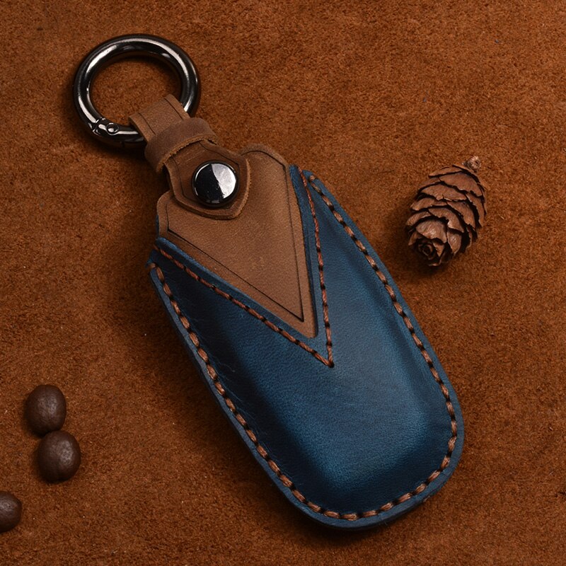 Leather Car Key Cover Case for Audi A6 A7 A8 Q8 E-tron C8 D5 A8L A6L 2018 2019 2020 Cover Accessories Car Key Protection