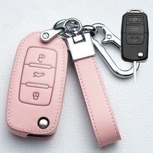 Leather Car Key Cover Case for VW Volkswagen Tiguan MK1 MK2 Magotan Passat B5 B8 Polo Golf 4 5 6 7 mk7 Jetta POLO Eos Scirocco