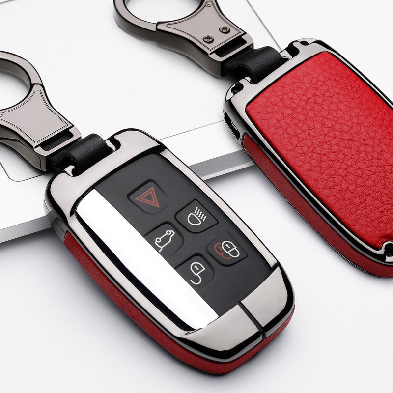 Leather Smart Car Key Cover Case For Land Rover A9 freelander Evoque Discovery 4 5 Sport  LR4 Jaguar XK XKR XF XFR XJ XJL Style