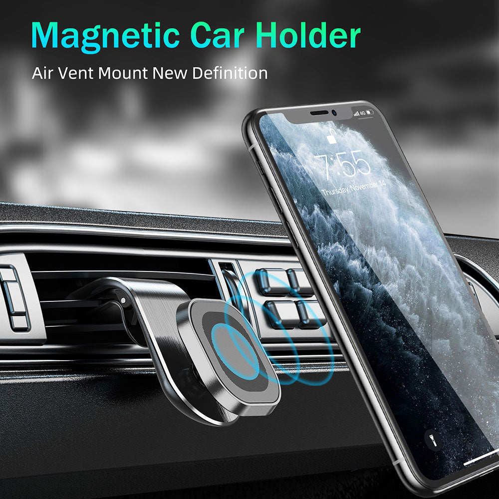 Metal Magnetic Car Phone Holder Car Air Vent Mount Holder 360 Degree Rotable Mobile Phone Holder for iPhone Huawei Samsung