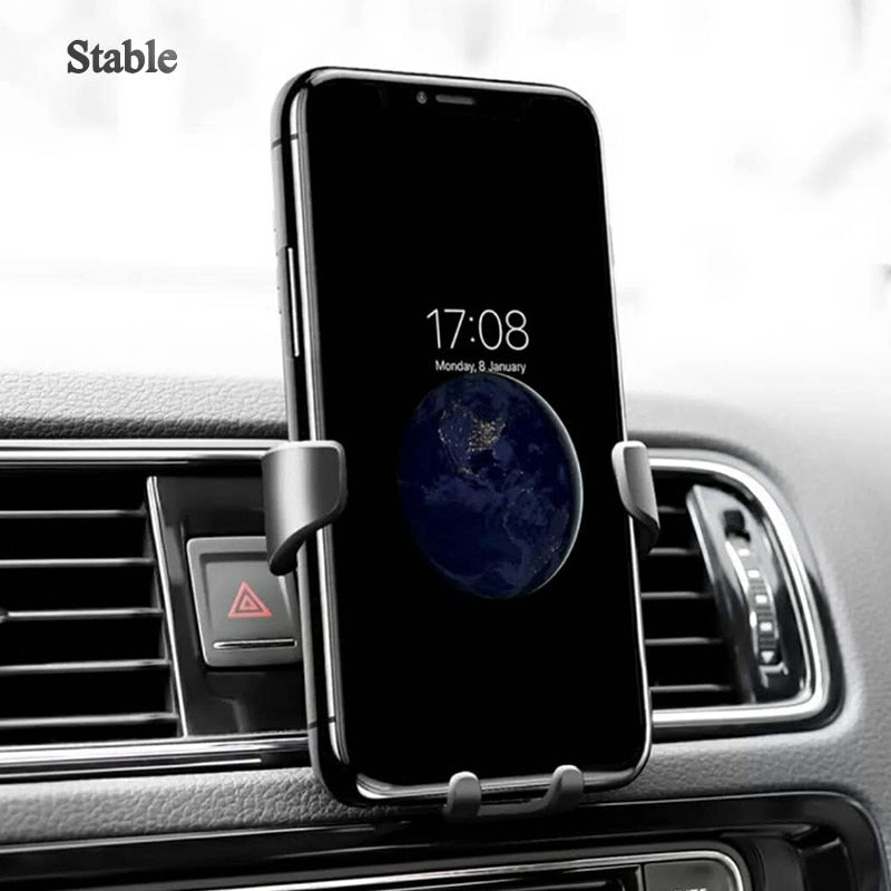 New Car Phone Holder in Car Air Vent Mount Stand Mobile Phone Holder Gravity Smartphone Cell Stand For Huawei For iPhone