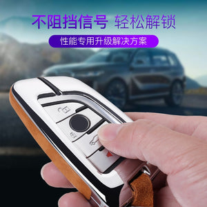 Suede Leather Smart Car Key Case Shell For BMW G30 X1 X3 X5 F07 F11 F15 F20 F31 F48 E90 E36 Auto Protection Key Cover Accessorie