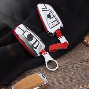 Suede Leather Smart Car Key Case Shell For BMW G30 X1 X3 X5 F07 F11 F15 F20 F31 F48 E90 E36 Auto Protection Key Cover Accessorie