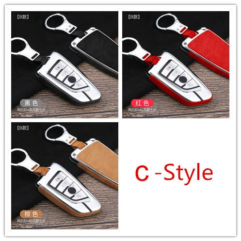 Suede Leather Smart Car Key Case Shell For BMW G30 X1 X3 X5 F07 F11 F15 F20 F31 F48 E90 E36 Auto Protection Key Cover Accessorie