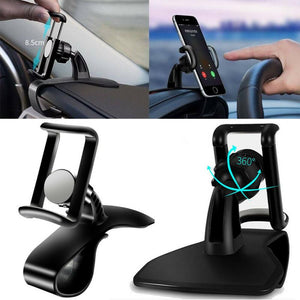 Univeral One Hand Control Dashboard Mount Car Phone Holder Stand 360° Rotation For 4-6.5 Inch Smartphone GPS Interior Accessory