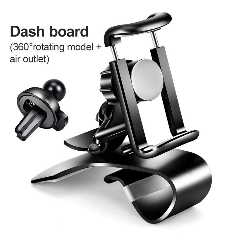 Universal 360 Rotation Car Phone GPS Holder Ar Dashboard Mount Phone Holder Stand Hud Clip For IPhone Samsung Xiaomi Car Bracket