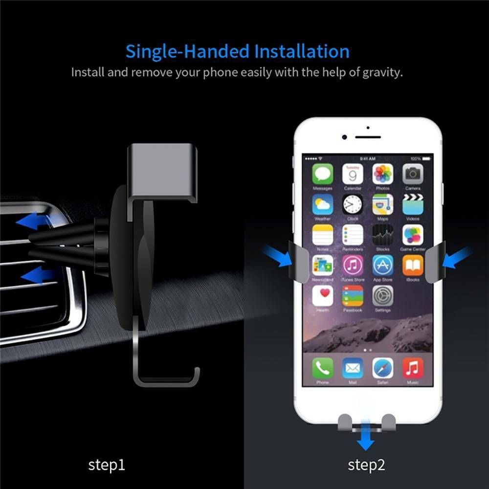 Universal Car Cell Phone Holder Air Vent Mount Stand For Moible Phone Car Interior Bracket Accessories Black