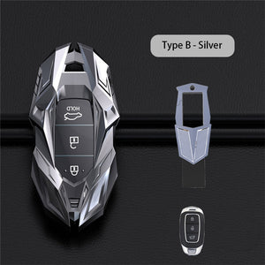 Zinc Alloy Car Key Case For Hyundai Elantra GT Kona 2018 2019 Santa Fe Veloster Smart Remote Fob Cover Protector Bag Car Styling