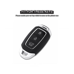 Zinc Alloy Car Key Case For Hyundai Elantra GT Kona 2018 2019 Santa Fe Veloster Smart Remote Fob Cover Protector Bag Car Styling